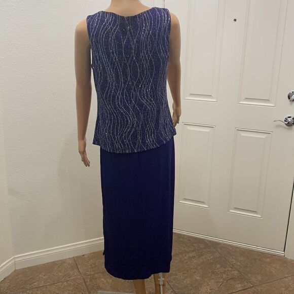 Ronni Nicole By Ouida Sexy Purple Silver Cowl Neck Cocktail Evening Party Dress - Picture 7 of 9